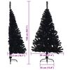 vidaXL Artificial Pre-lit Christmas Tree Black 150 cm PVC