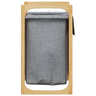 vidaXL Laundry Basket with Grey Bag 32x30x36.5 cm Bamboo