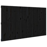 vidaXL Wall Headboard Black 204x3x110 cm Solid Wood Pine