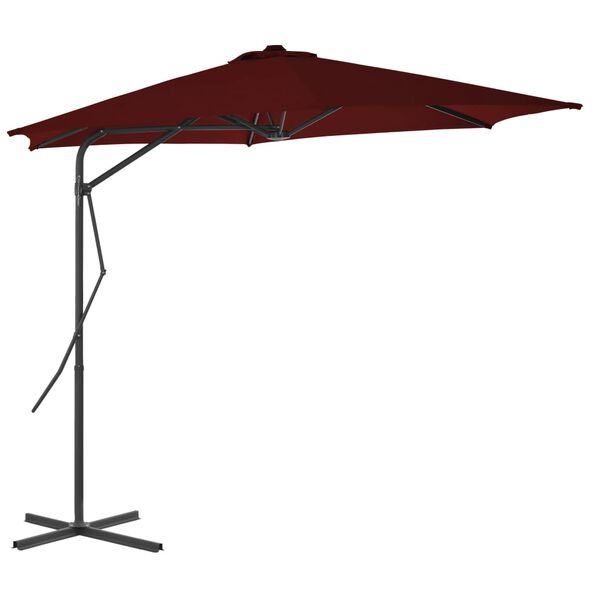 vidaXL Garden Parasol with Steel Pole Bordeaux Red 300x230 cm