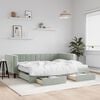 vidaXL Daybed with Trundle and Drawers Light Grey 90x190 cm Velvet