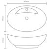 Luxury Ceramic Basin Oval with Overflow and Faucet Hole