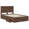 vidaXL Bed Frame with Drawer Brown Oak 120 x 200 cm Engineer Wood