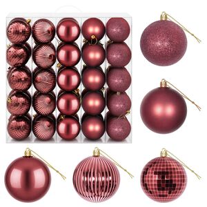 vidaXL Christmas Ball Set 50 pcs Wine Red 8 cm Polystyrene