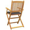 vidaXL Folding Chair 8 pcs Grey 49 x 57.5 x 92cm Solid Acacia wood