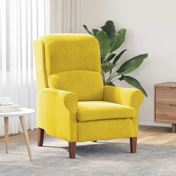 vidaXL Armchair Yellow 76 x 94 x 102 cm Velvet