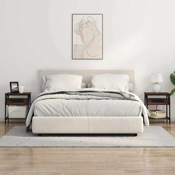 vidaXL Bedside Cabinet 2 pcs Brown Oak 38 x 30 x 48 cm Engineered Wood