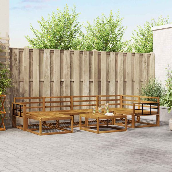 vidaXL Outdoor Sofa Set 7 pcs Natural Solid Acacia Wood