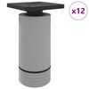 vidaXL Furniture Feet Adjustable 12 pcs White 64 x 64 x 100 mm PP