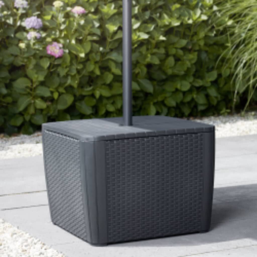 Garden side table with parasol hole discount