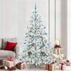 vidaXL Artificial Hinged Christmas Tree White 210 cm PVC and Steel