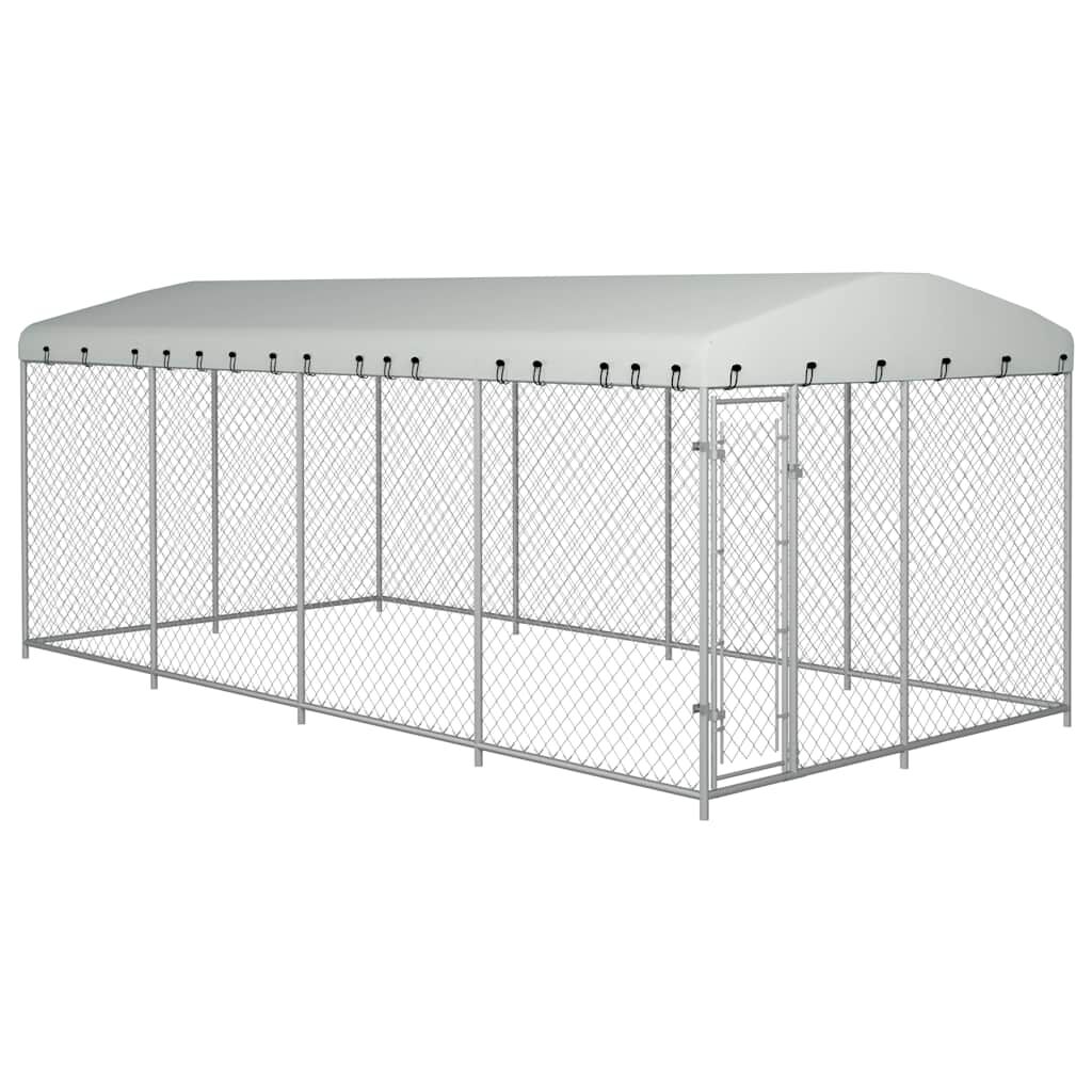 vidaXL Outdoor Dog Kennel with Roof 8x4x2.3 m vidaXL