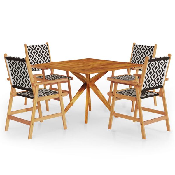 vidaXL 5 Piece Garden Dining Set Solid Wood Acacia