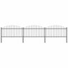 vidaXL Garden Fence with Spear Top Steel 537x150 cm Black
