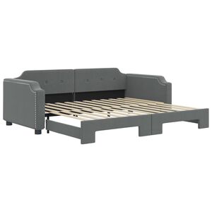 vidaXL Daybed with Trundle without Mattress Dark Grey 90x190 cm