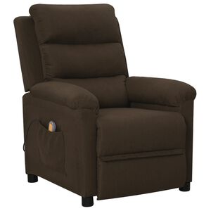 vidaXL Massage Chair Dark Brown Fabric