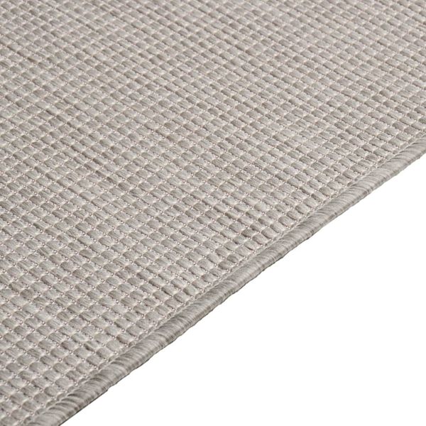 vidaXL Outdoor Flatweave Rug 140x200 cm Light Grey