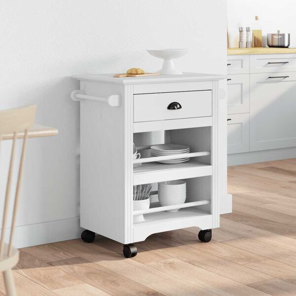vidaXL Kitchen Trolley BODO White 67.5x45x80 cm