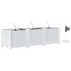vidaXL Garden Planter 3 pcs White 120 x 40 x 37.5 cm Plastic