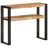 vidaXL Console Table | Natural wood and black | Solid acacia wood, iron | Small