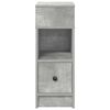 vidaXL Bedside Cabinets 2 pcs with Drawer Concrete Grey 25x31x66 cm