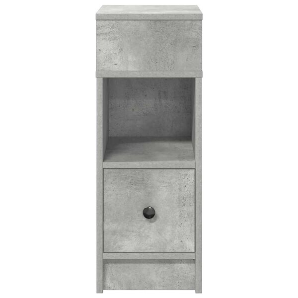vidaXL Bedside Cabinets 2 pcs with Drawer Concrete Grey 25x31x66 cm