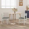 vidaXL Dining Chair 2 pcs White and Grey Solid Rubber Wood
