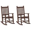 vidaXL Rocking Chairs for Children 2 pcs Brown Solid Wood Poplar