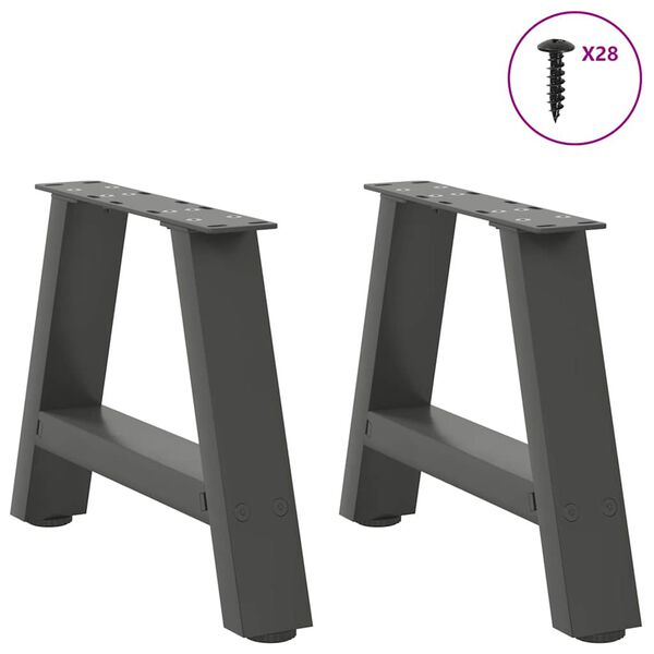 vidaXL Coffee Table Legs A-Shaped 2 pcs Anthracite&nbsp;50x(30-31) cm Steel