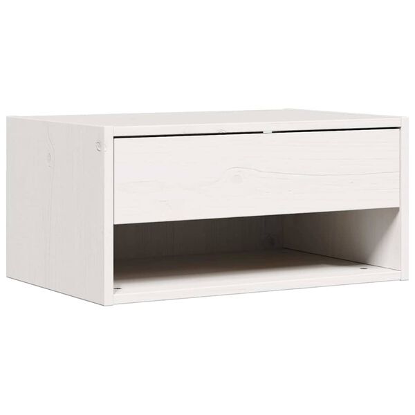 vidaXL Bedside Table White 50 x 32.5 x 24 cm Solid pine wood