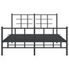 vidaXL Metal Bed Frame without Mattress with Footboard Black 135x190cm