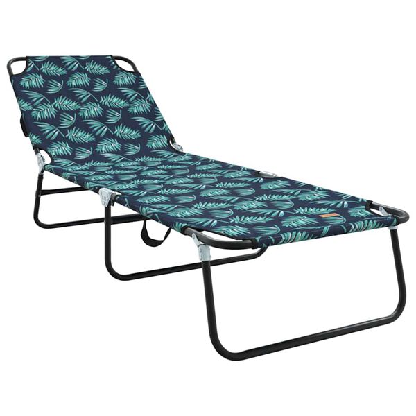 vidaXL Folding Sun Lounger Folding Green 56 x 189 x 87cm Fabric