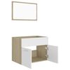 vidaXL 2 Piece Bathroom Furniture Set White and Sonoma Oak Engineered Wood