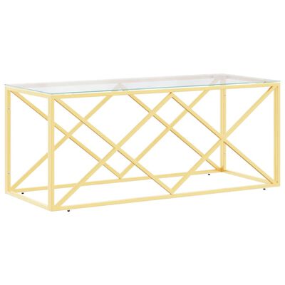 vidaXL Coffee Table 110x45x45 cm Stainless Steel and Glass