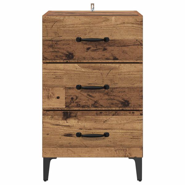 vidaXL Bedside Cabinet Old Wood 40 x 40.5 x 66 cm Engineered Wood