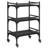 vidaXL Kitchen Trolley Black Oak 50 x 35 x 75.5 cm Engineered Wood