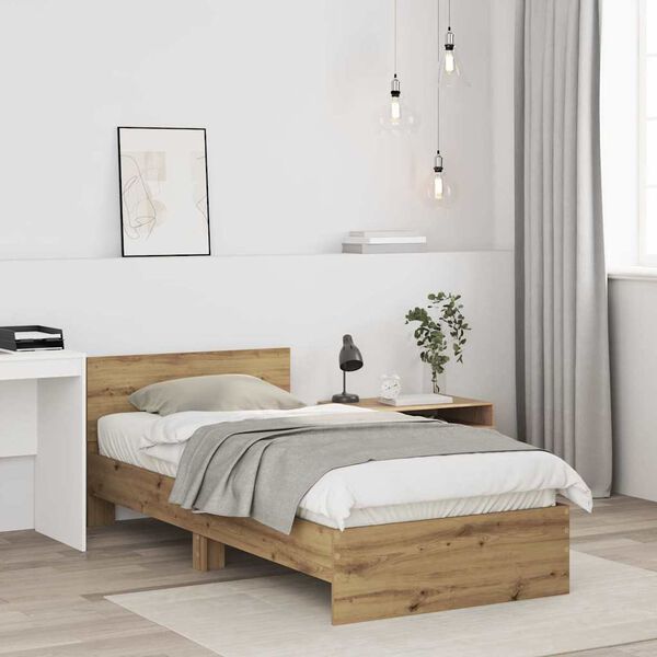 vidaXL Bed Frame Artisan Oak 75 x 190 cm Engineered Wood