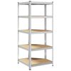 vidaXL 5-Layer Corner Shelf Silver Steel&Engineered Wood