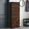 vidaXL Shoe Cabinet Brown Oak 60x21x163.5 cm Engineered Wood