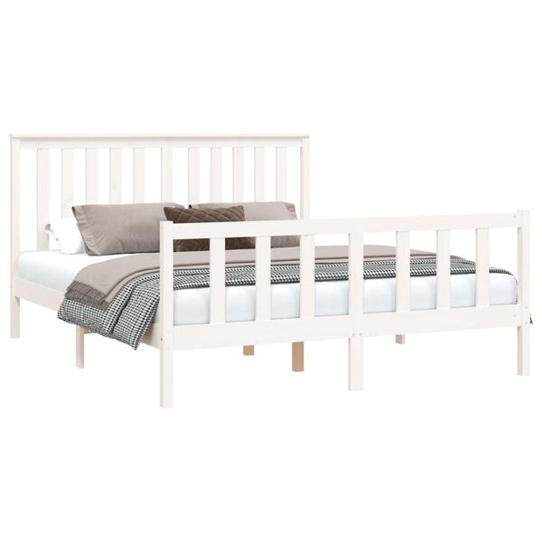 vidaXL Bed Frame without Mattress White 160x200 cm Solid Wood Pine