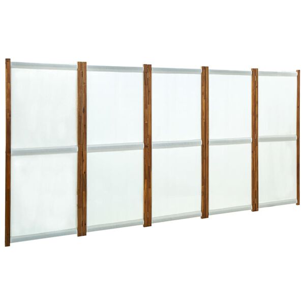 vidaXL 5-Panel Room Divider Cream White 350x170 cm