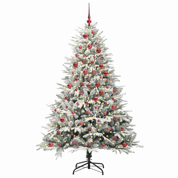 vidaXL Artificial Pre-lit Christmas Tree with Ball Set Green 180 cm