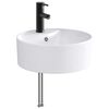 vidaXL Bathroom Sink with Faucet and Drain Matte Black