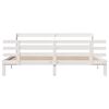 vidaXL Bed Frame with Headboard without Mattress White 200x200 cm