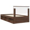 vidaXL Bed Frame with Headboard Brown Oak 100 x 200 cm Solid Pine Wood
