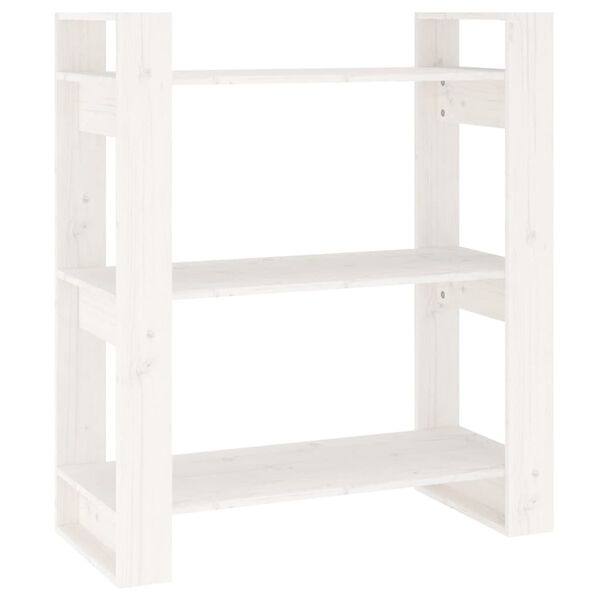 vidaXL Book Cabinet/Room Divider White 80x35x91 cm Solid Wood Pine