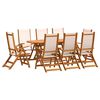 vidaXL 9 Piece Garden Dining Set Solid Wood Acacia and Textilene