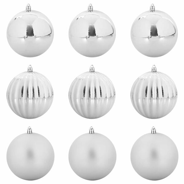 vidaXL Christmas Bauble Set XL 9 pcs Silver Plastic