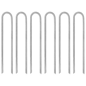 vidaXL Tent Pegs 6 pcs U-shaped 30 cm &Oslash;8.5 mm Galvanised Steel