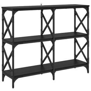 vidaXL Console Table Black Oak 100 x 28 x 80.5 cm Engineered Wood